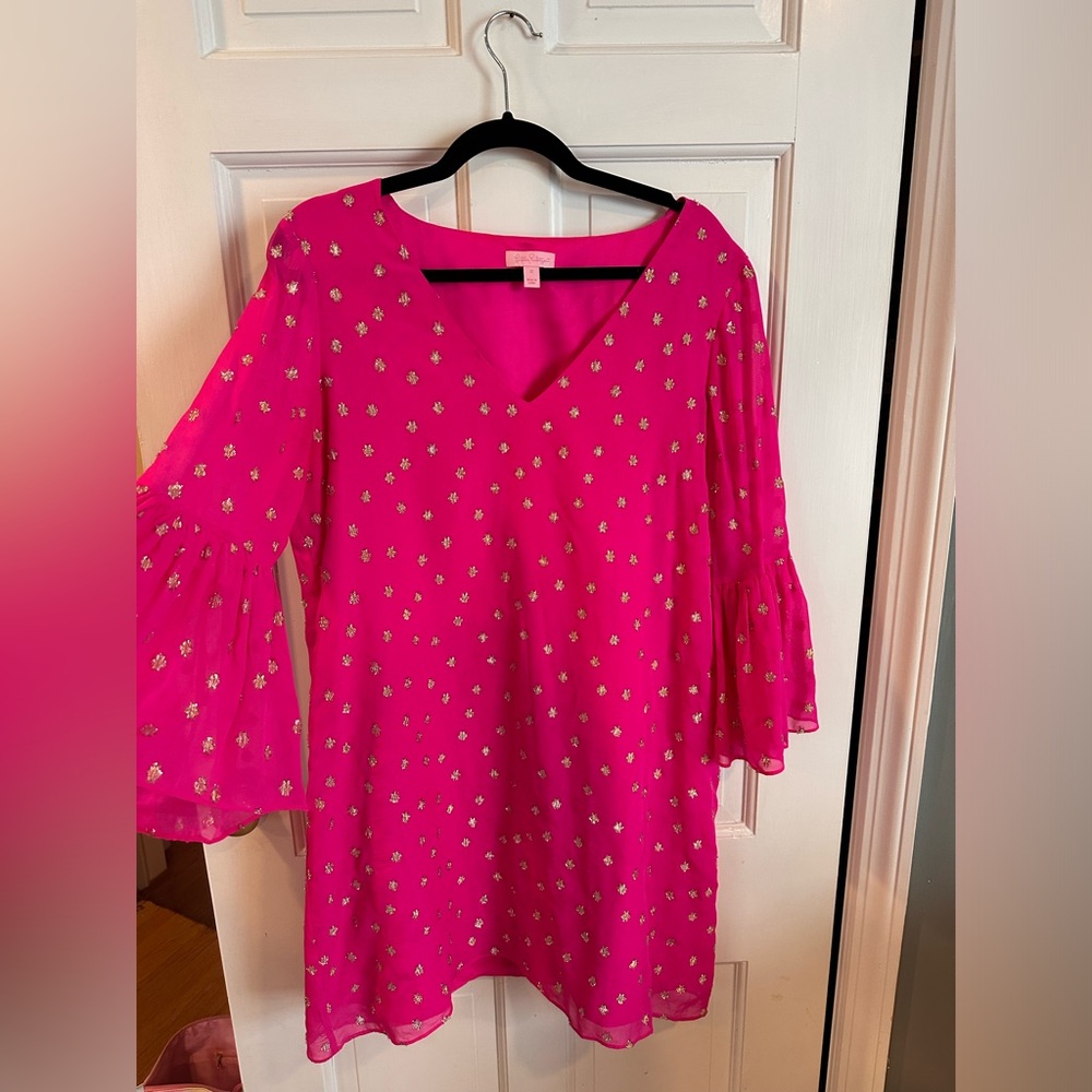 Lilly Pulitzer pink and gold party dress!